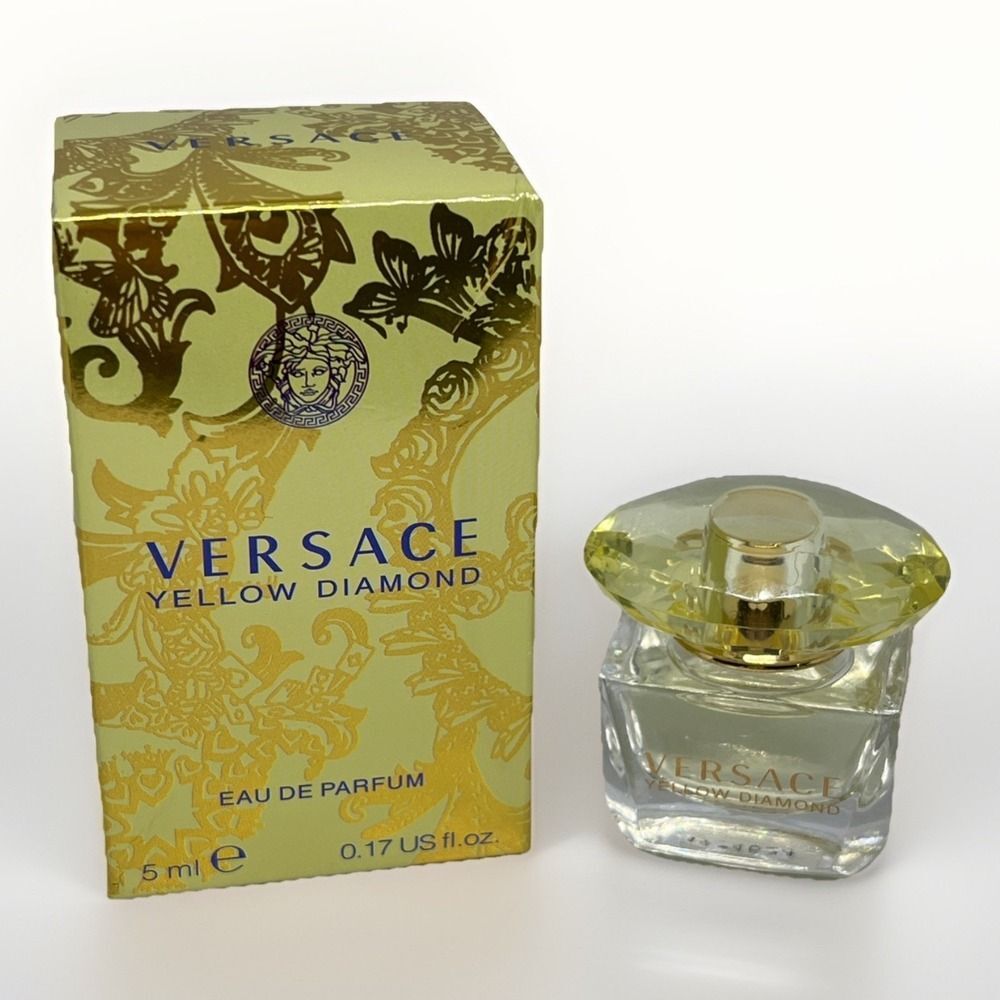 Lot 2 Versace Yellow Diamond Mini Perfume for Women 0.17 oz 5ml Eau de Toilette